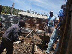 Construction work under way at a community building in Eldoret